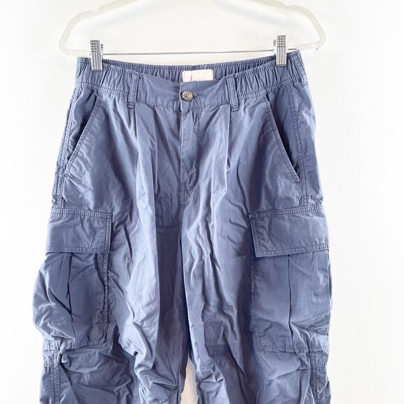 Anthropologie High Rise Baggy Cargo Parachute Pants Blue 28 - Picture 3 of 8